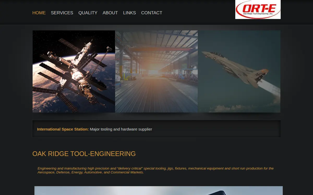 Homepage of Oak Ridge Tool - Engineering, INC.
