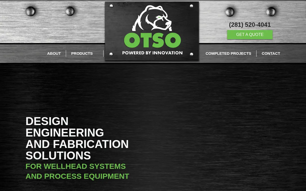 Homepage of Otso Energy Solutions LLC