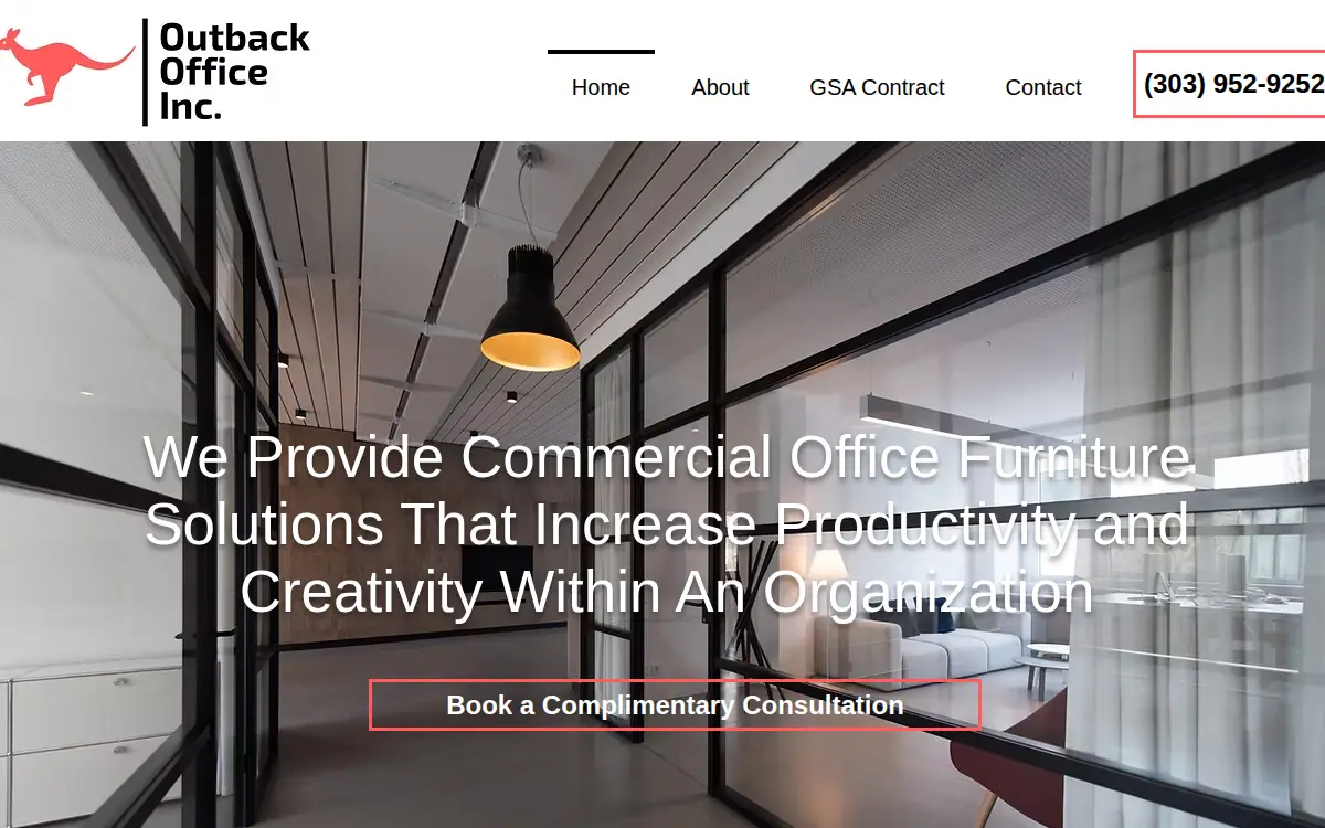 Homepage of Outback Office, INC.