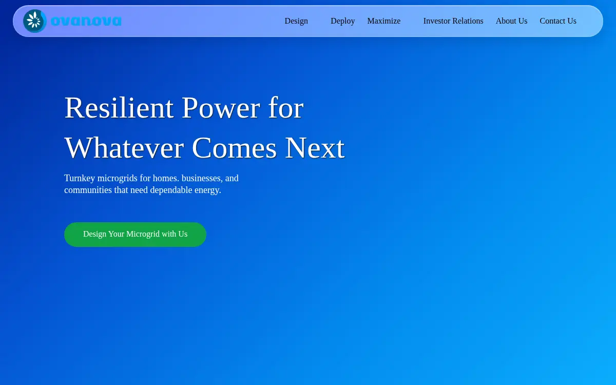 Homepage of Ovanova Energy Corporation