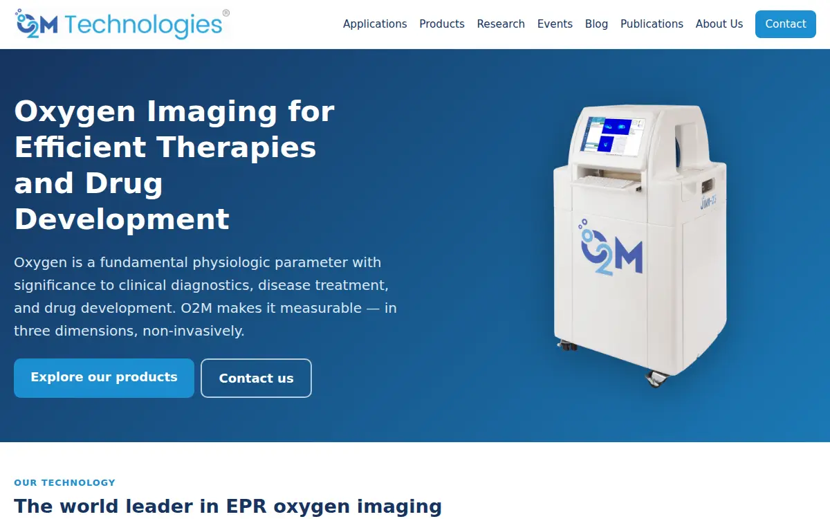 Homepage of O2m Technologies LLC