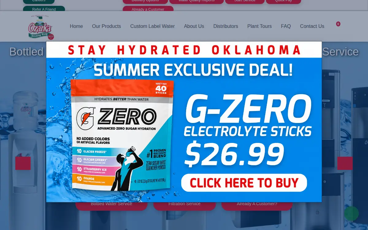Homepage of Eureka Water Company