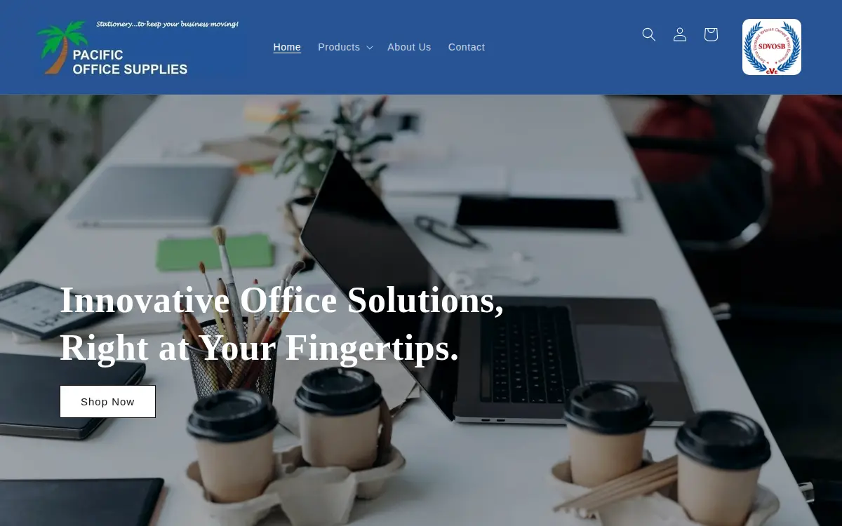 Homepage of Pacific Office Supplies, LLC