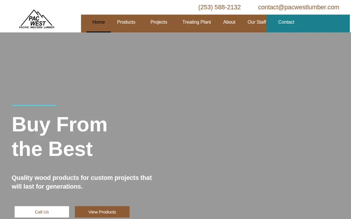 Homepage of Pacific Western Lumber INC