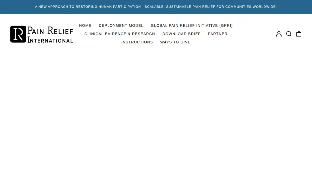Homepage of Pain Relief International
