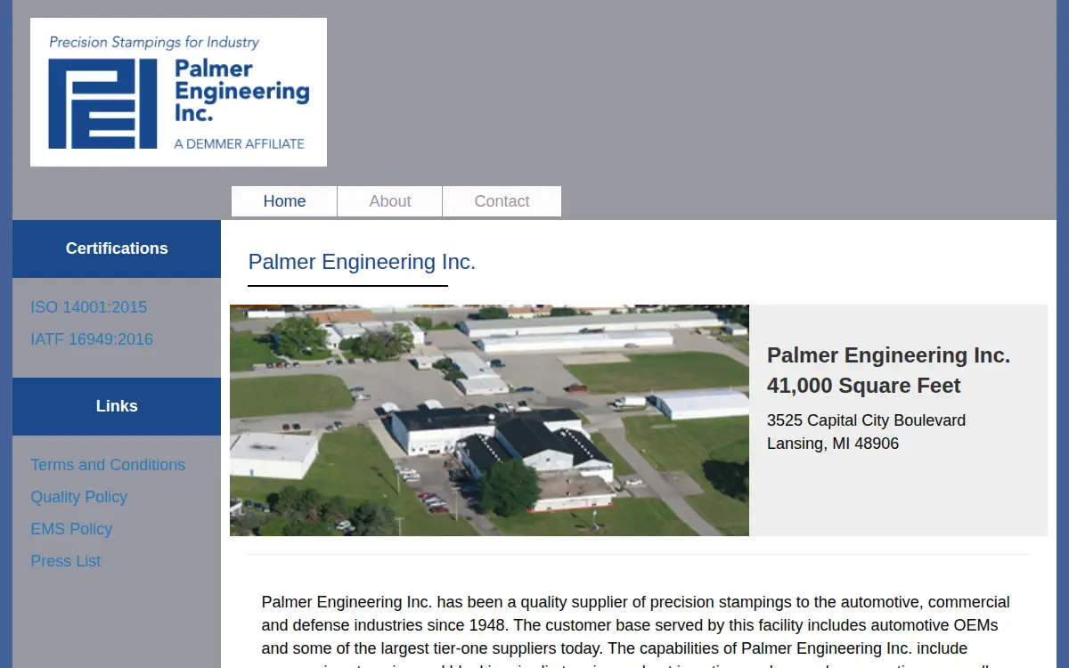 Homepage of Palmer Engineering, INC