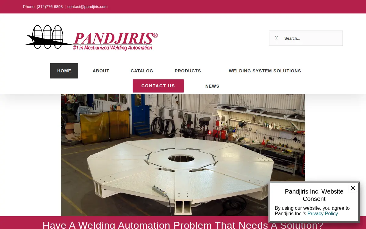 Homepage of Pandjiris INC.