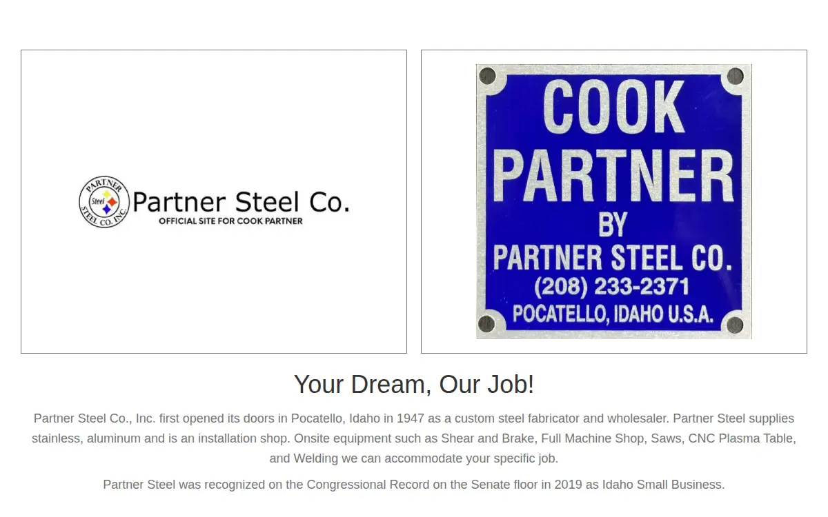 Homepage of Partner Steel CO INC