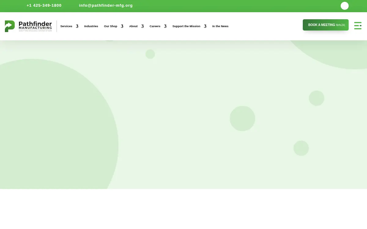 Homepage of Pathfinder Manufacturing