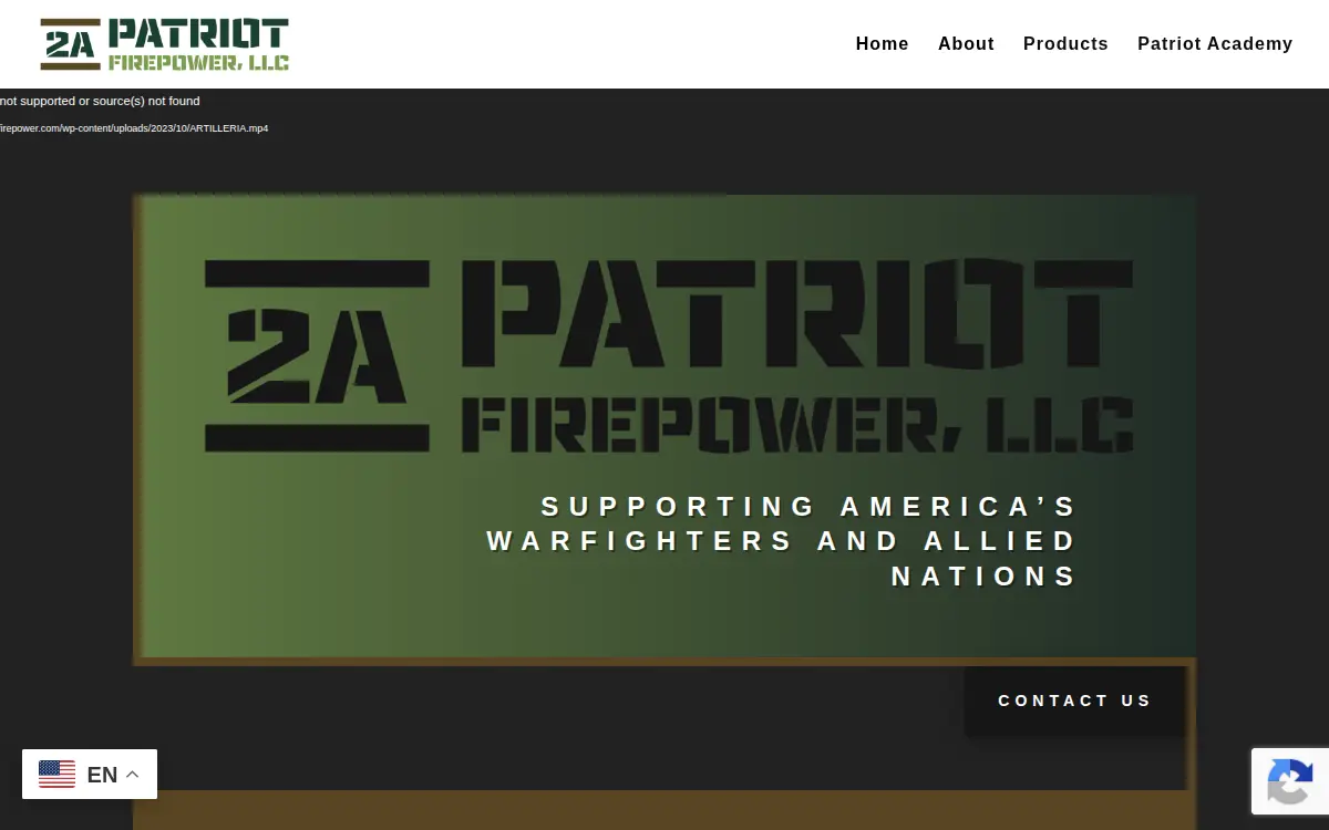 Homepage of Patriot Firepower LLC