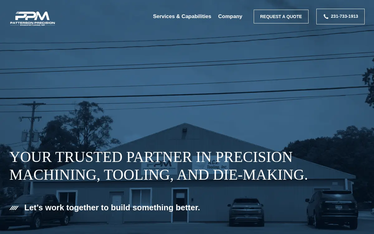 Homepage of Patterson Precision Manufacturing INC