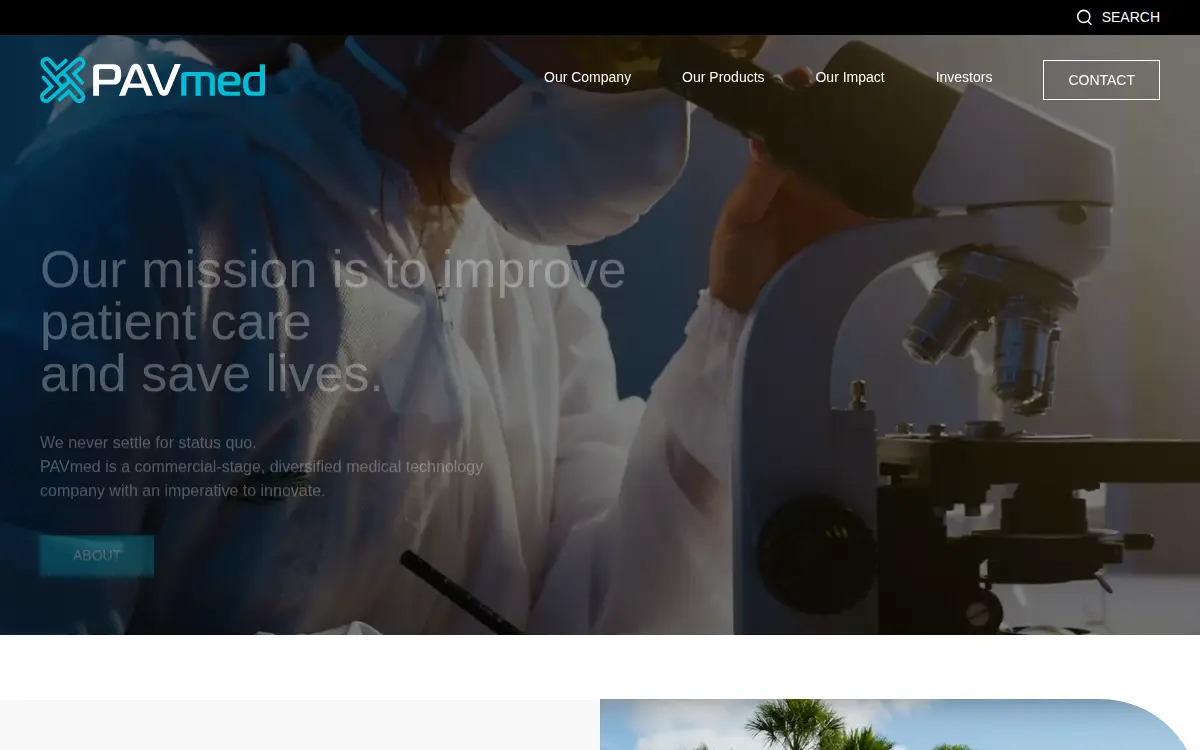 Homepage of Pavmed INC.