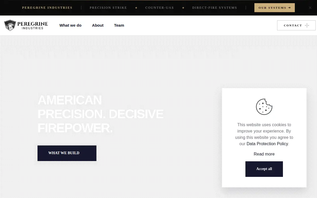 Homepage of Peregrine Industries, INC.