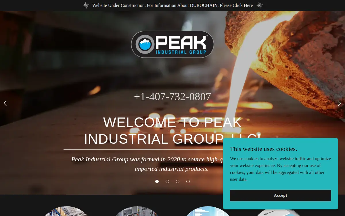 Homepage of Peak Industrial Group LLC