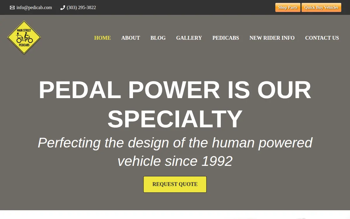 Homepage of Main Street Pedi - Cabs, INC