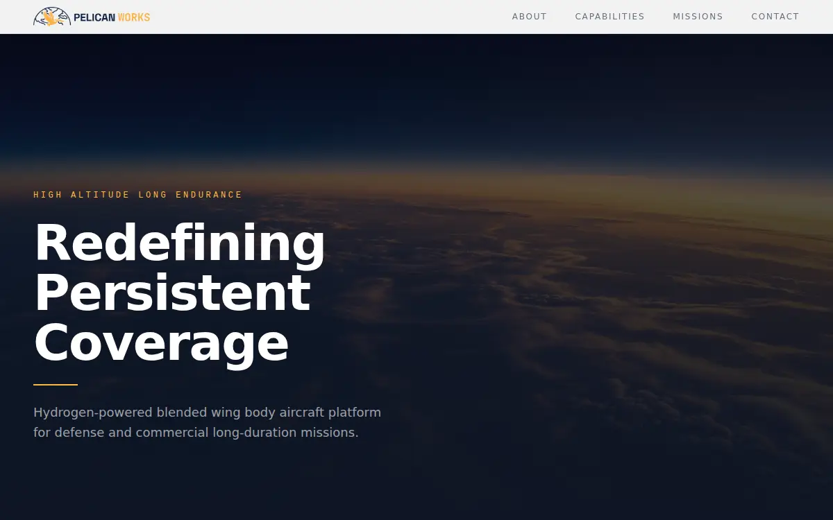Homepage of Pelican Works, LLC