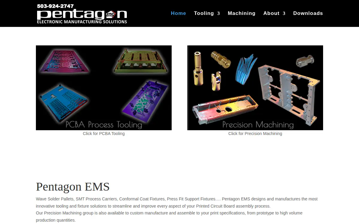 Homepage of Pentagon Electronic Manufacturing Solutions Incorporated