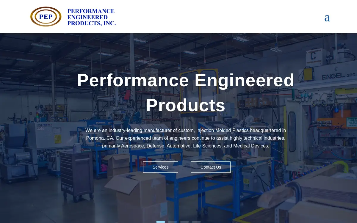 Homepage of Performance Engineered Products INC