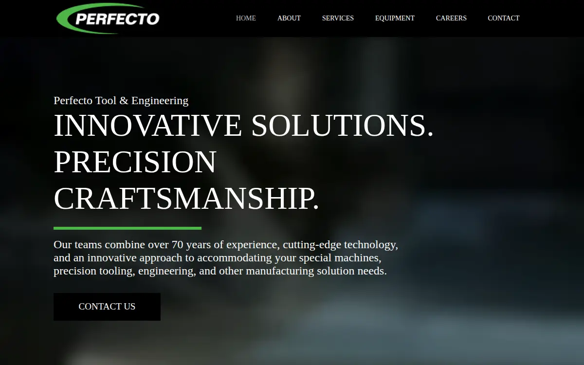 Homepage of Perfecto Tool & Engineering CO INC