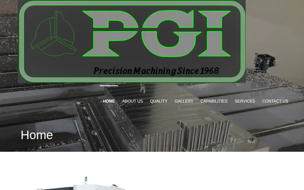 Homepage of Precision Grinding, INC.