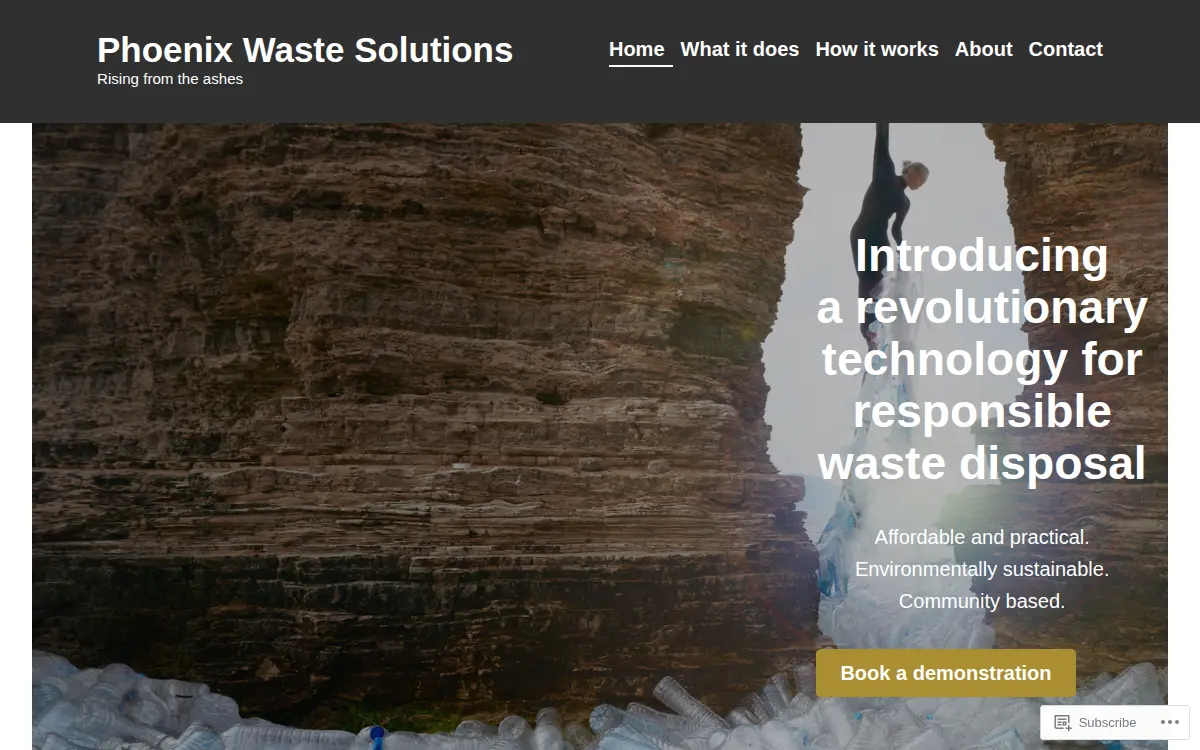 Homepage of Phoenix Waste Solutions INC