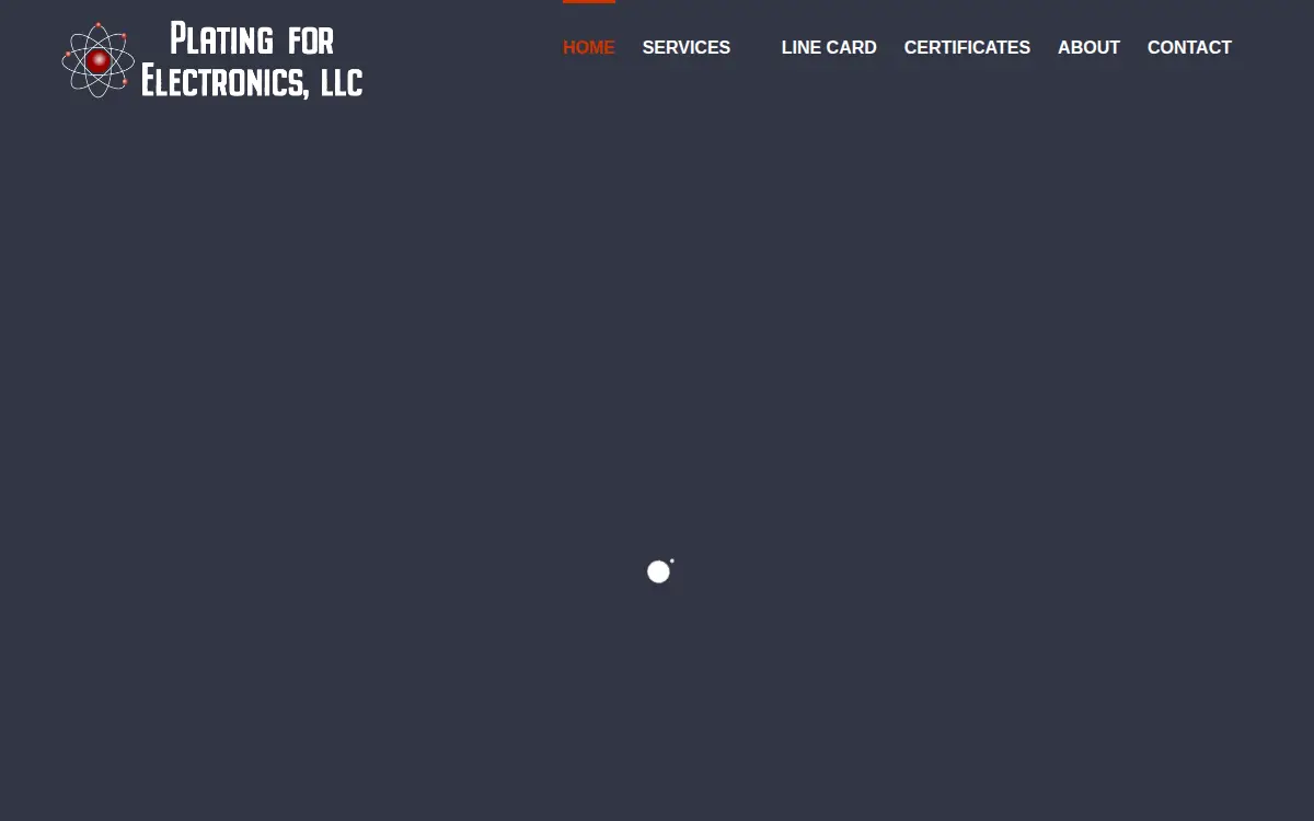 Homepage of Plating for Electronics, LLC