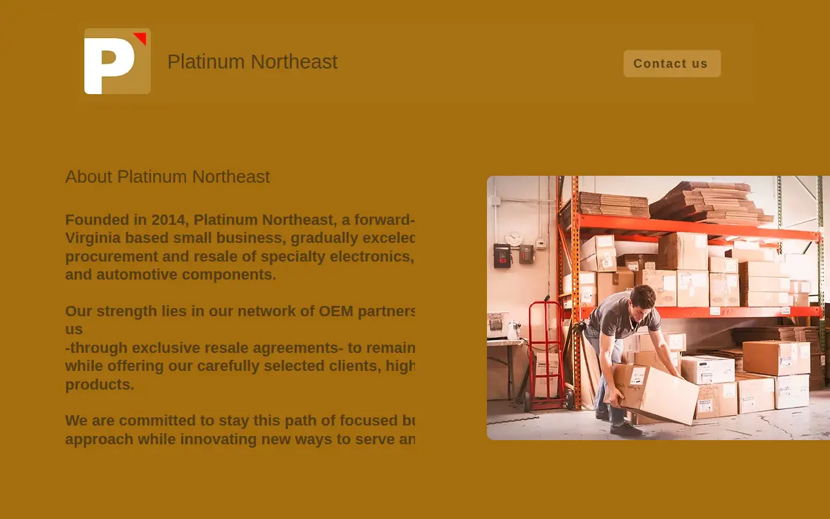 Homepage of Platinum Northeast LLC