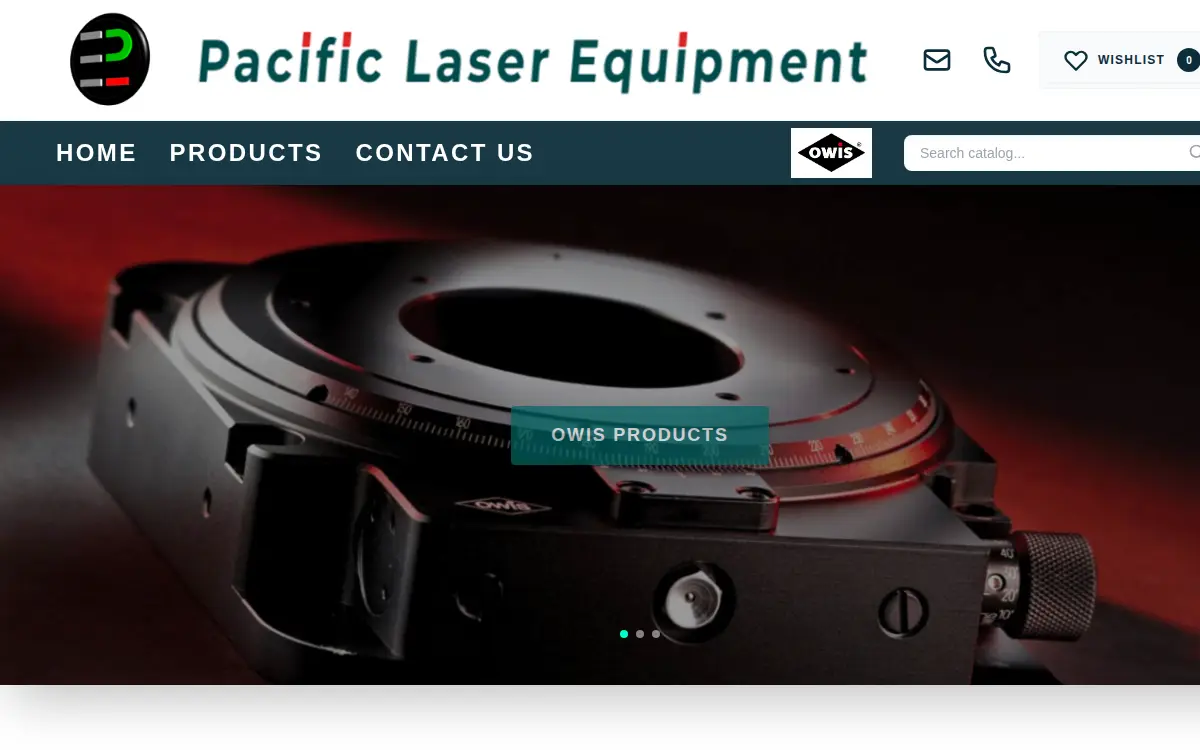 Homepage of Pacific Laser Equipment
