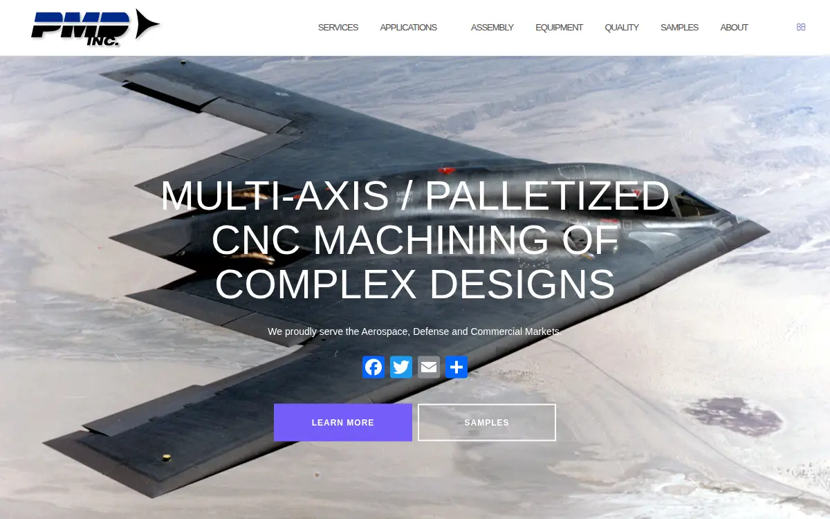 Homepage of Pmd Aerospace, LLC