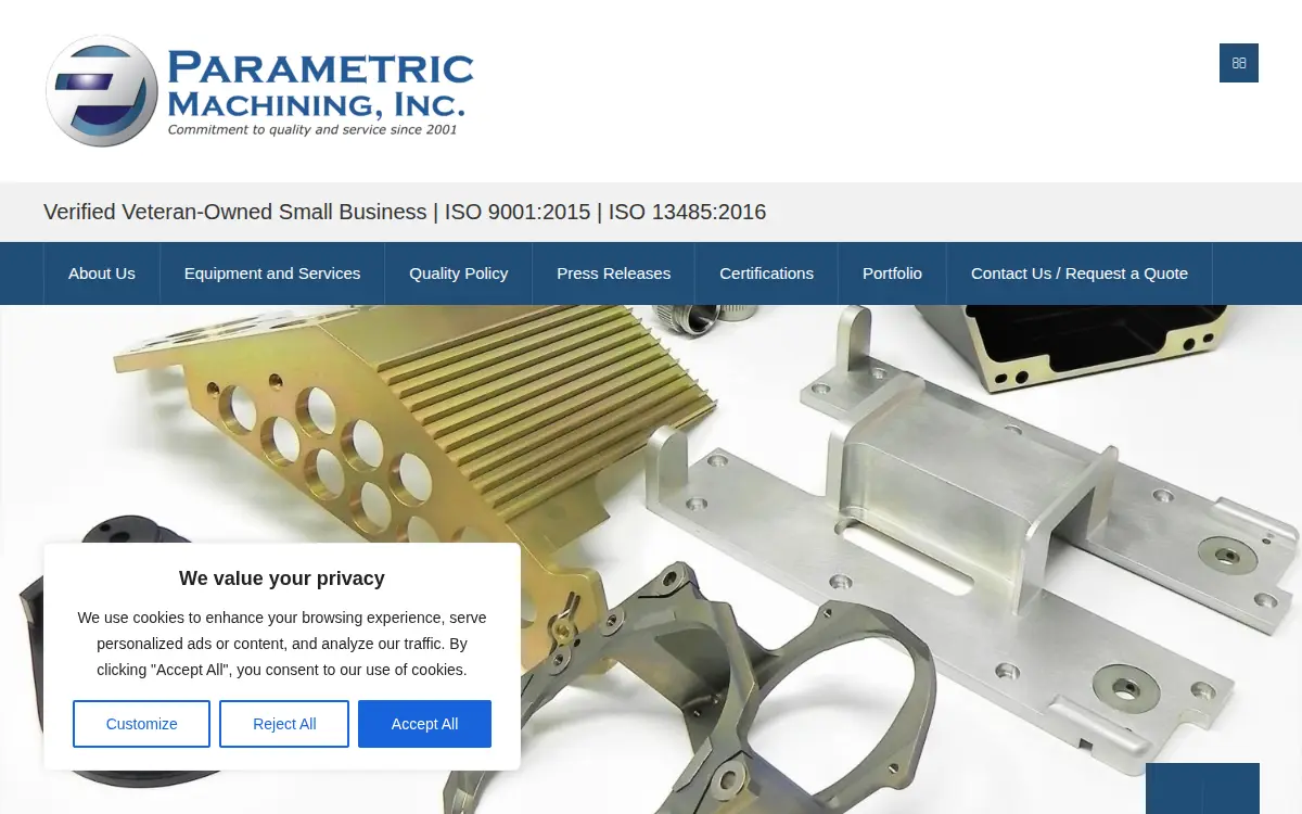 Homepage of Parametric Machining Incorporated