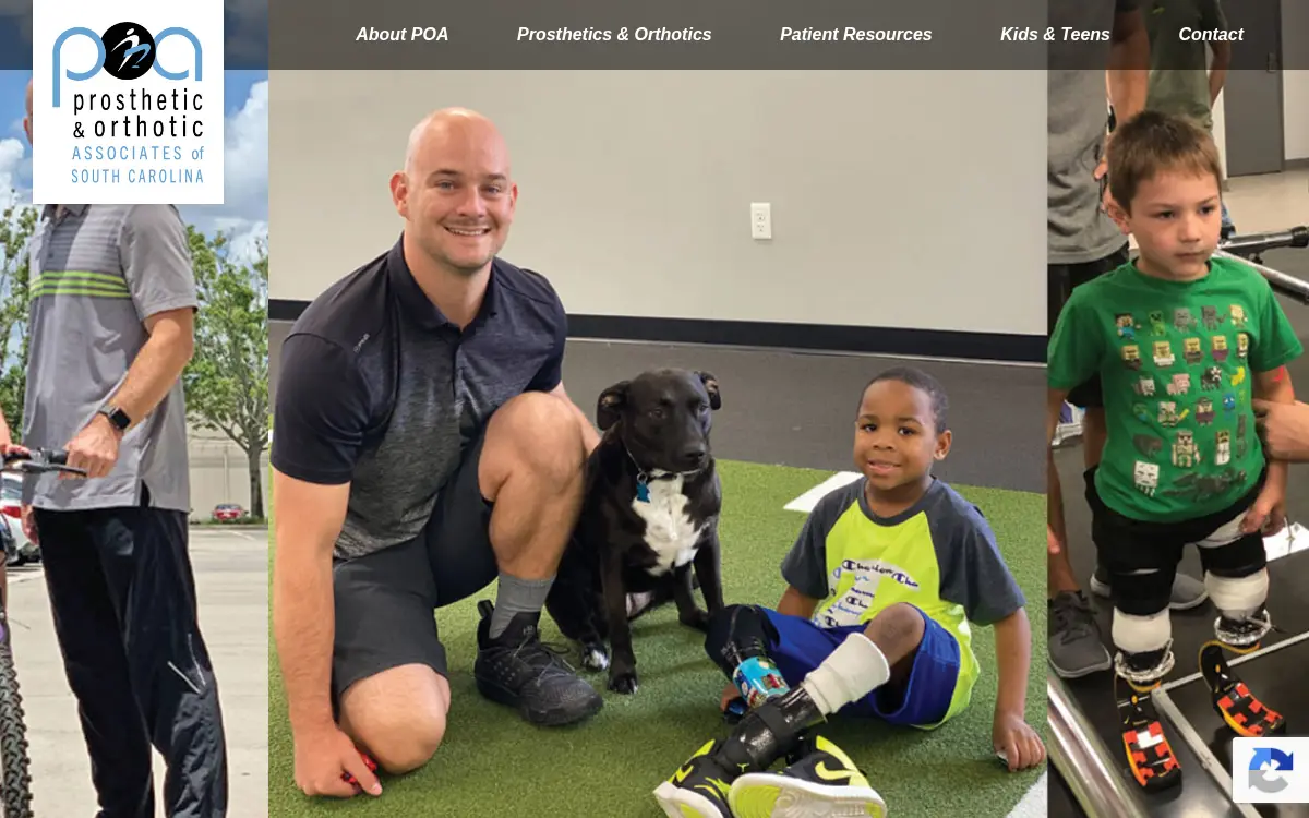 Homepage of Prosthetic and Orthotic Associates of South Carolina LLC