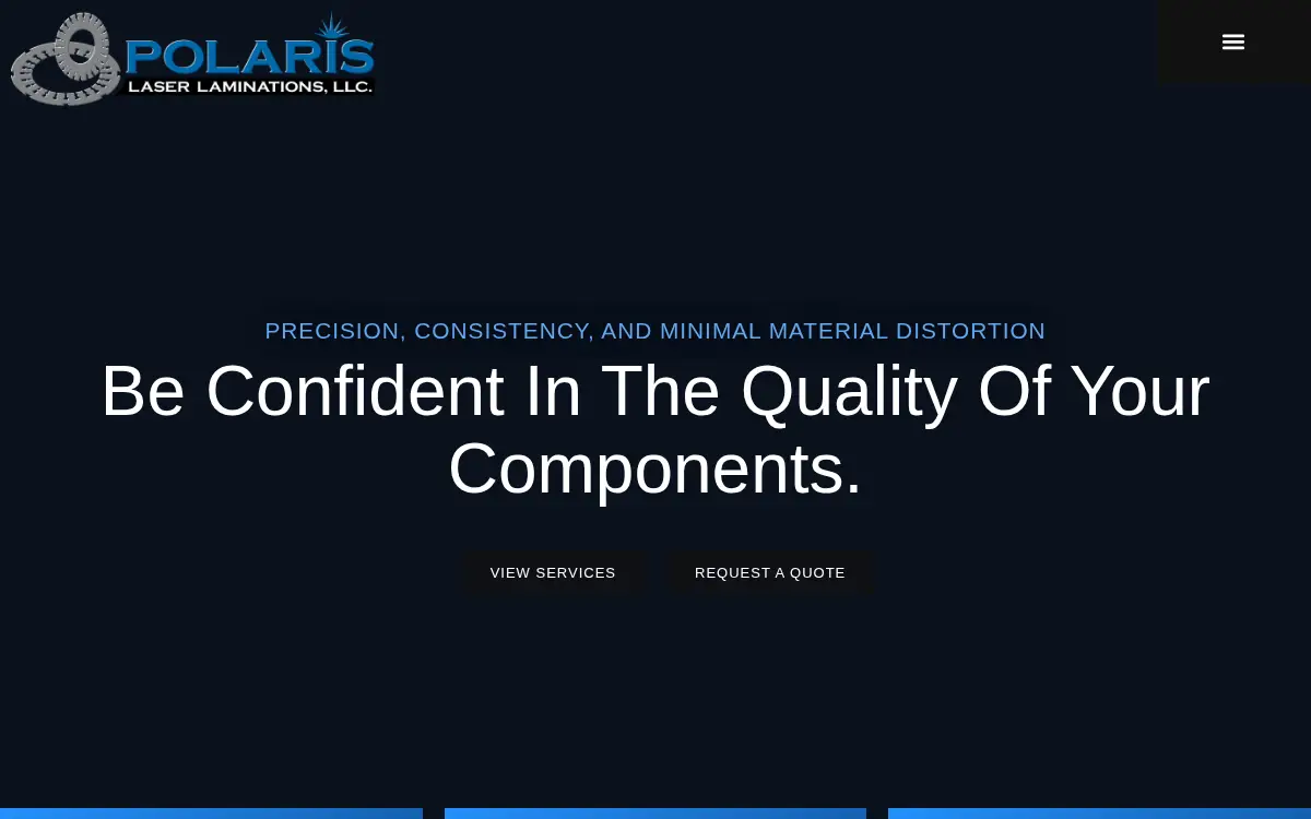Homepage of Polaris Laser Laminations, LLC