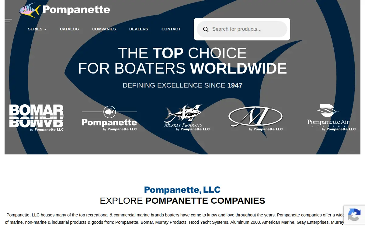 Homepage of Pompanette, LLC
