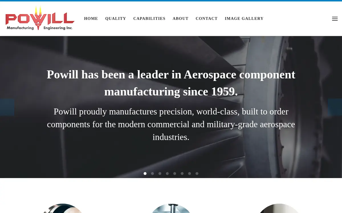 Homepage of Powill Manufacturing & Engineering, INC