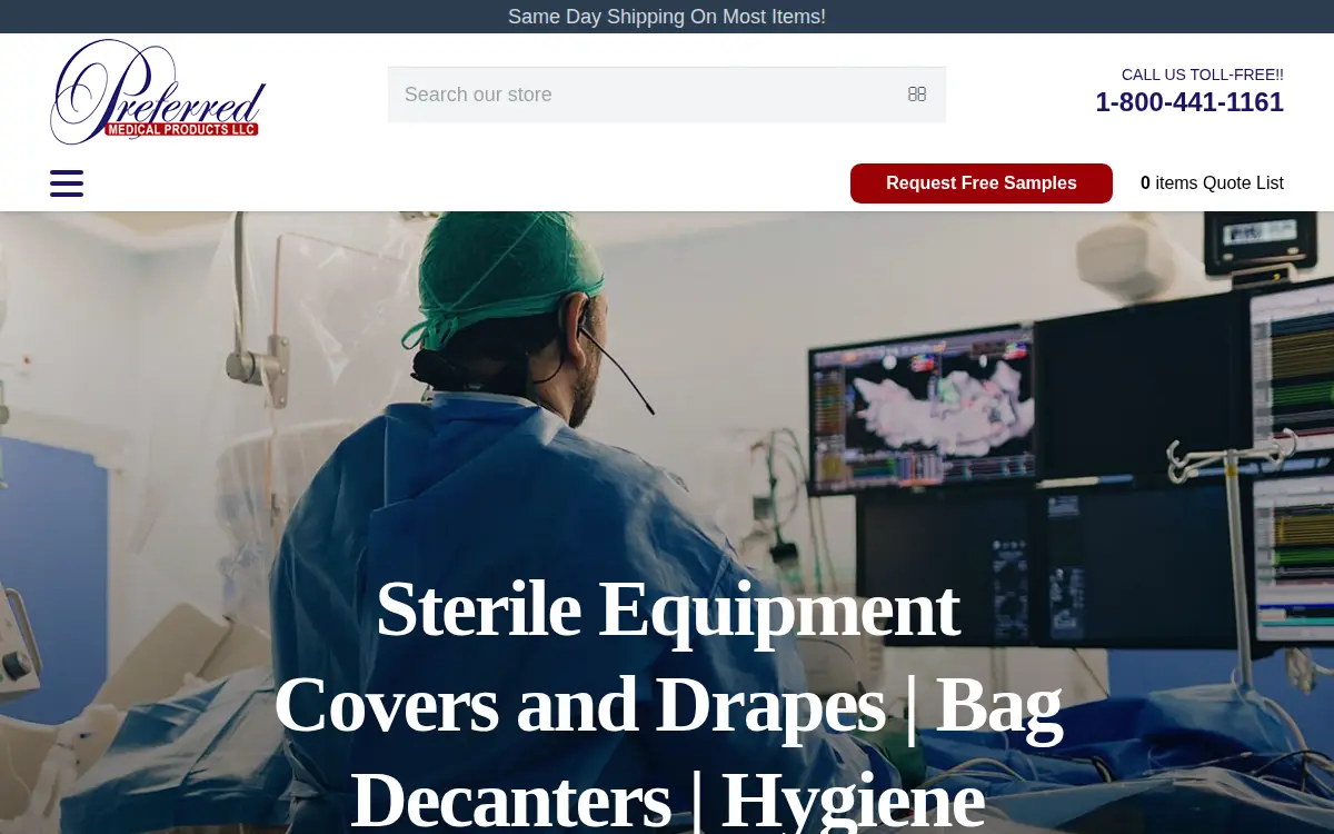 Homepage of Preferred Medical Products, LLC
