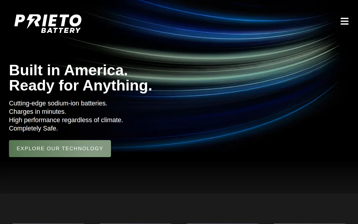 Homepage of Prieto Battery INC