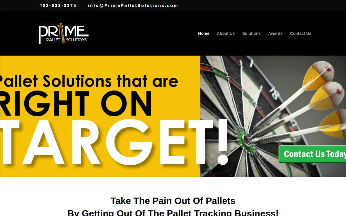 Homepage of Prime Pallet Solutions LLC