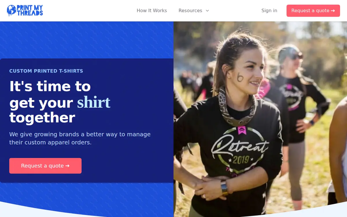 Homepage of Print My Threads, LLC