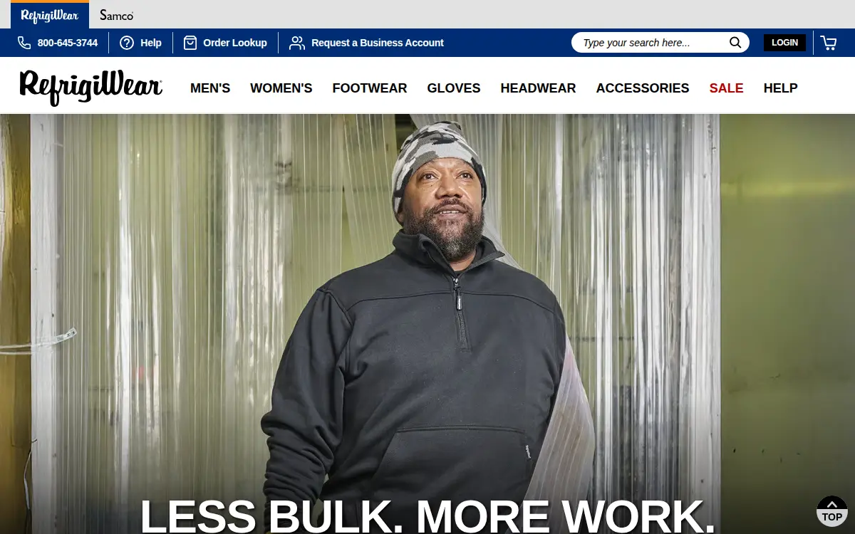 Homepage of Refrigiwear LLC