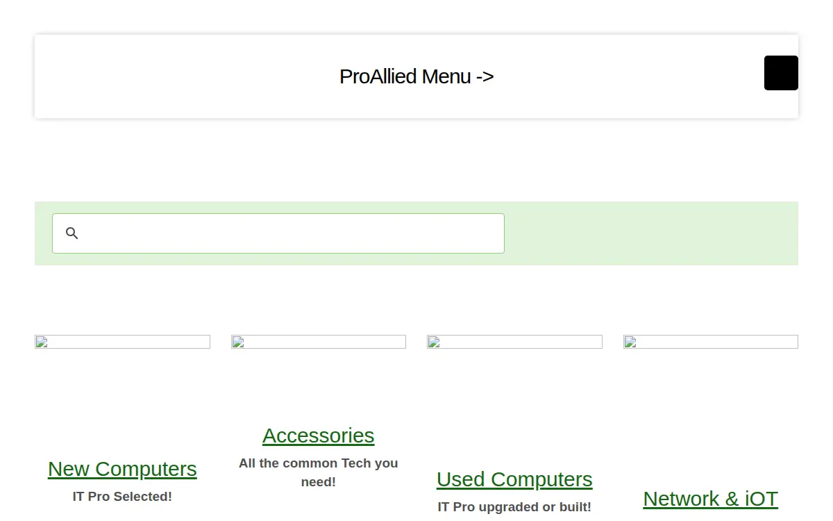 Homepage of Proallied LLC