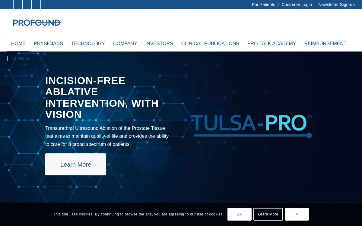 Homepage of Profound Medical (u.s.) INC.