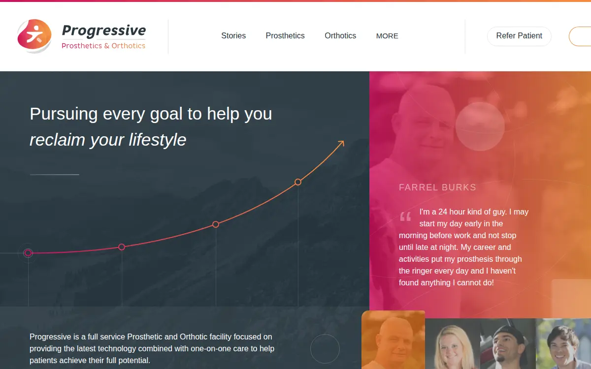 Homepage of Progressive Orthotic and Prosthetic Services, INC.