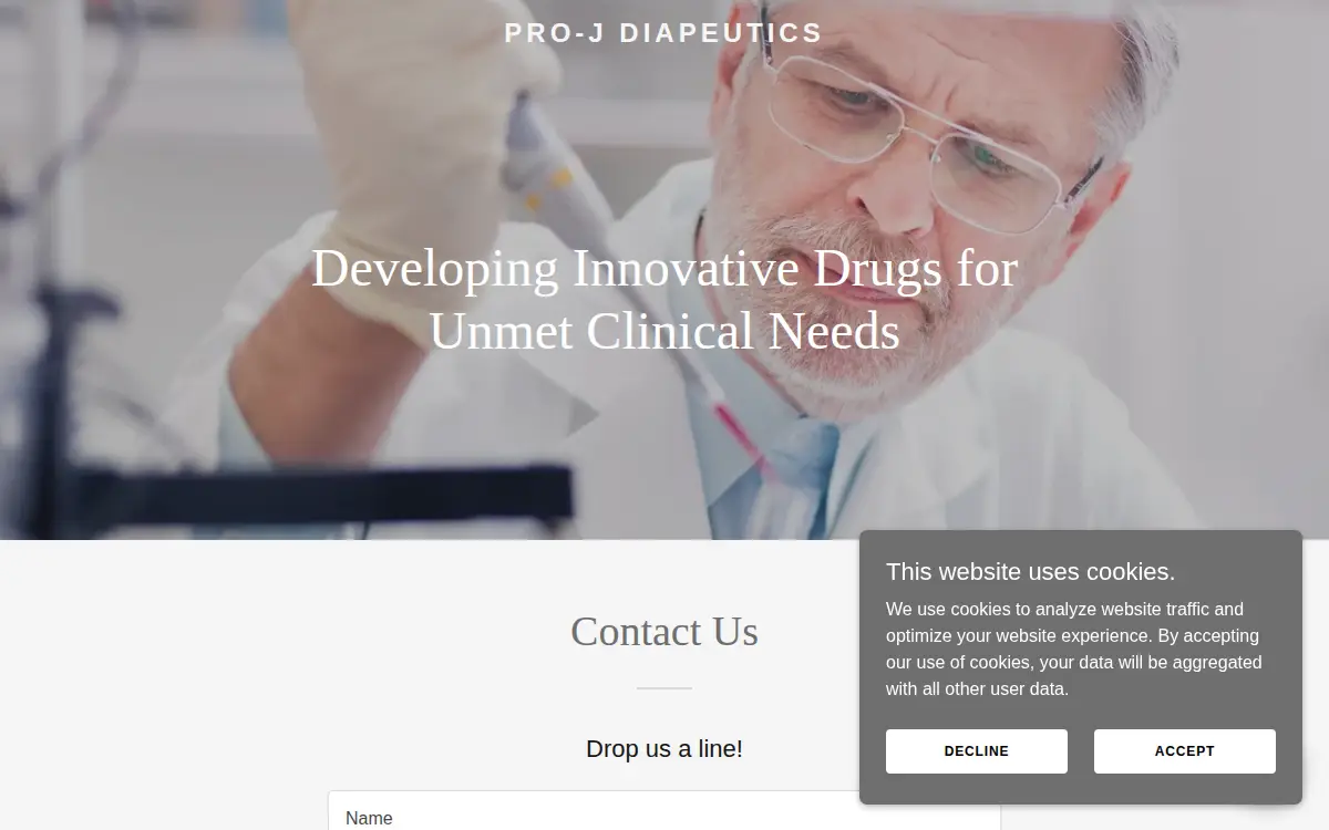 Homepage of Proj-diapeutics, INC