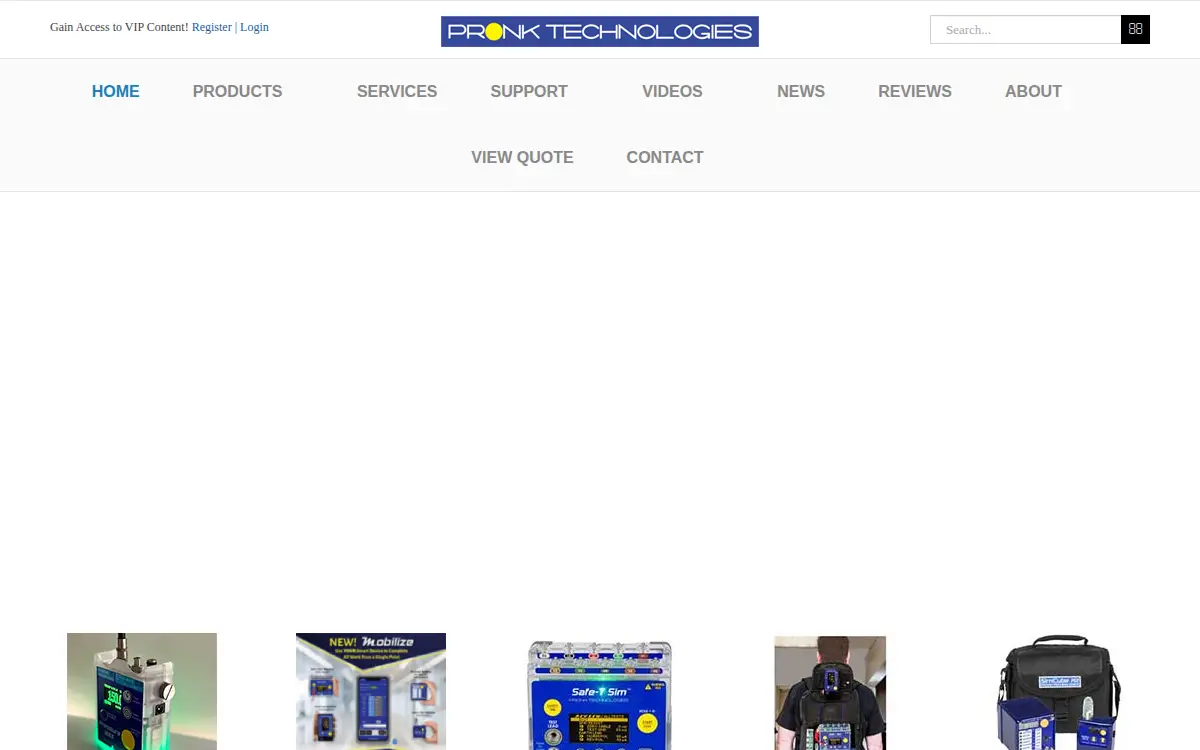 Homepage of Pronk Technologies INC.