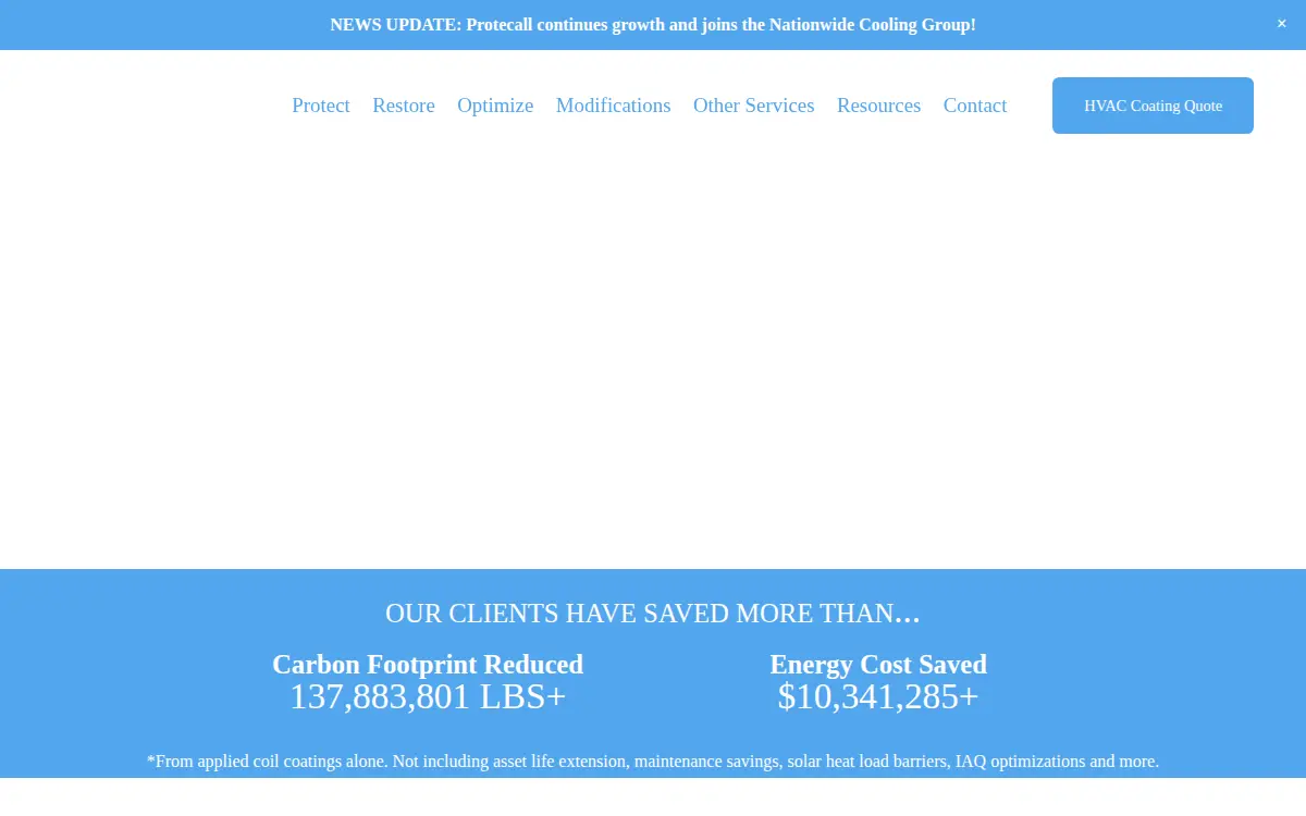 Homepage of Protecall LLC
