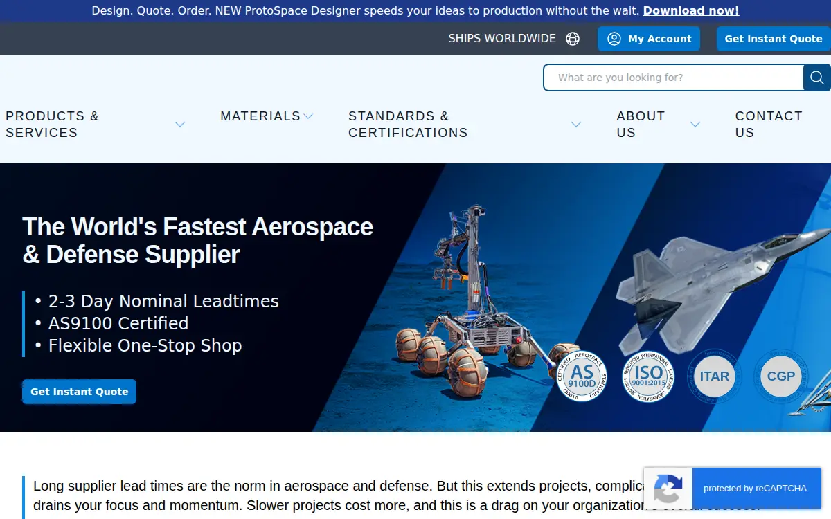 Homepage of Protospace Mfg USA INC