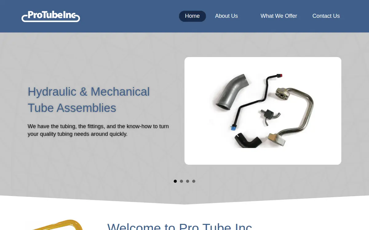 Homepage of Pro Tube INC