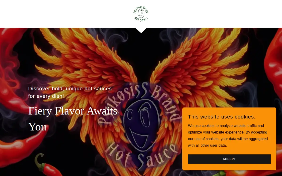 Homepage of Psyk0siss Brand Hot Sauce LLC