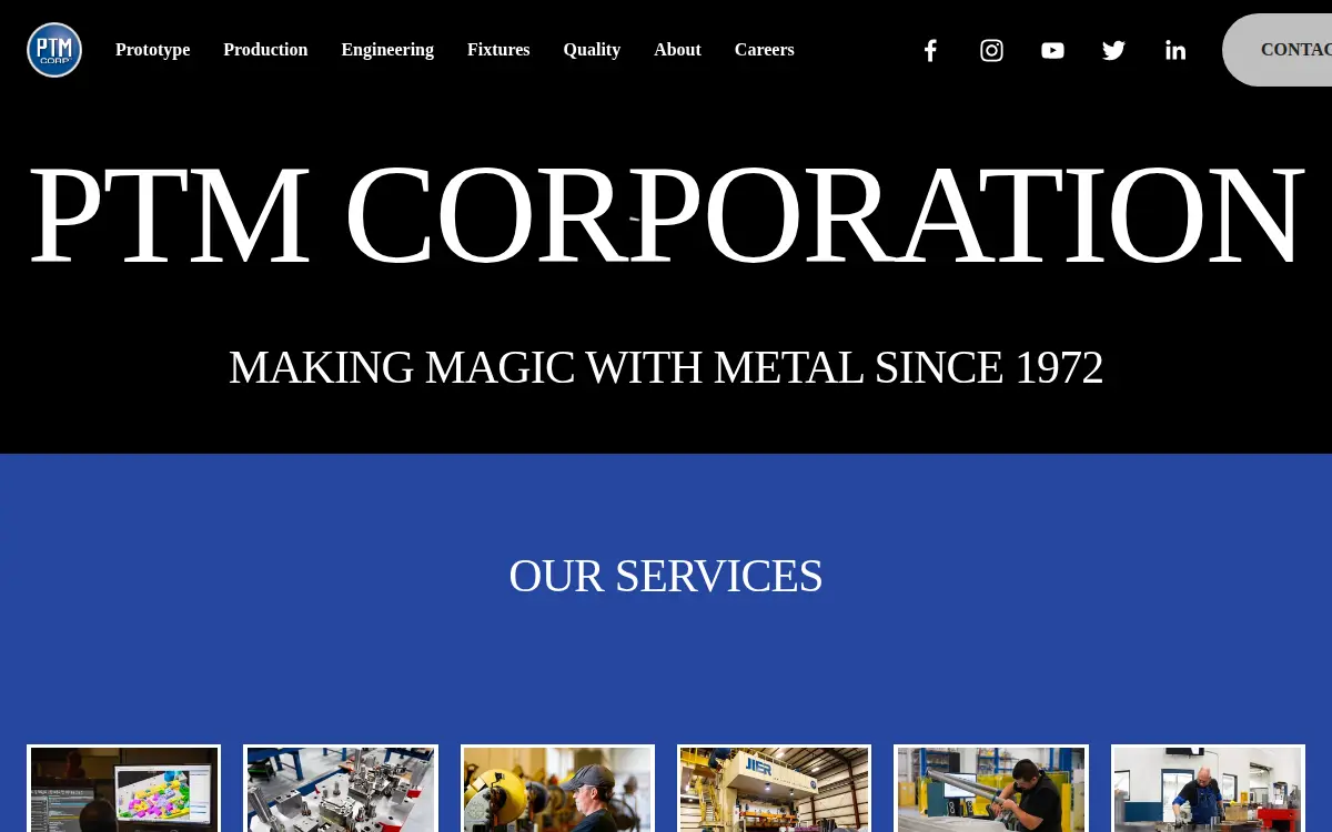 Homepage of P. T. M. Corporation