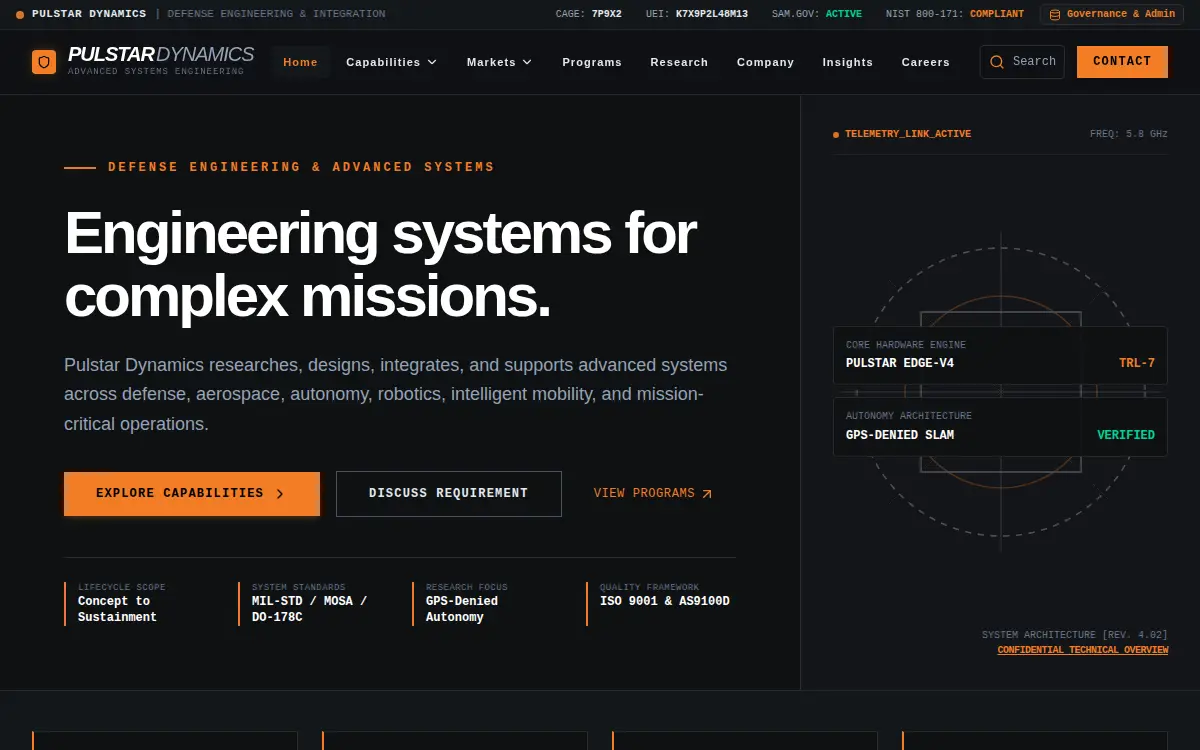 Homepage of Pulstar Dynamics LLC